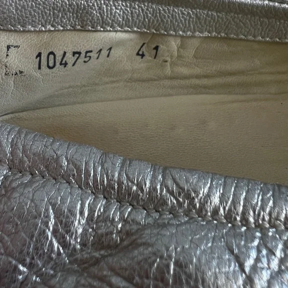 ATTILIO GIUSTI LEOMBRUNI AGL silver genuine leather ballet flat 41 11 - Picture 4 of 10